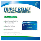 Germoloids Triple Action Haemorrhoids & Piles Suppositories Tablets 24 per pack