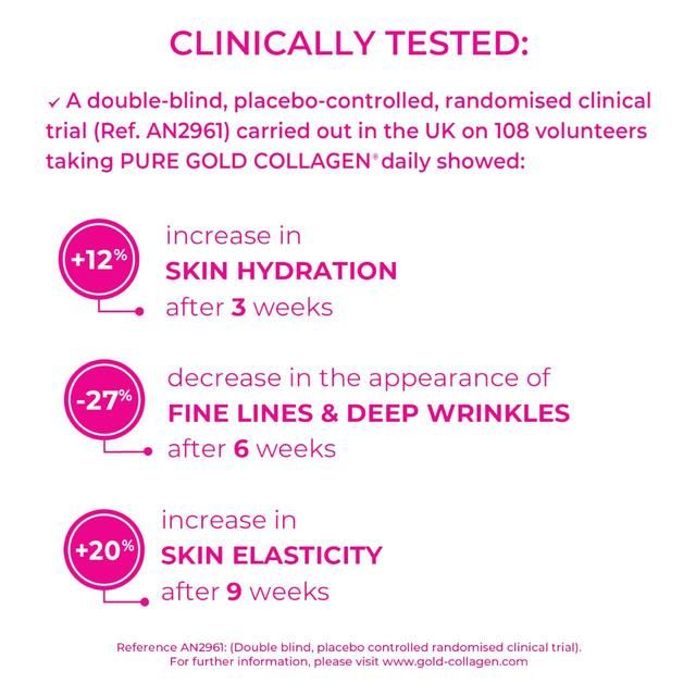 Gold Collagen Pure Skin Hair & Nail Beauty Liquid Supplement 25yrs+ 10 x 50ml