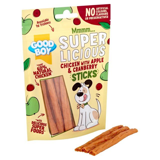 Good Boy Superlicious Chicken Apple & Cranberry Stick Dog Treats 100g