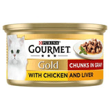 Gourmet Gold Chunks in Gravy Chicken & Liver Wet Cat Food 85g