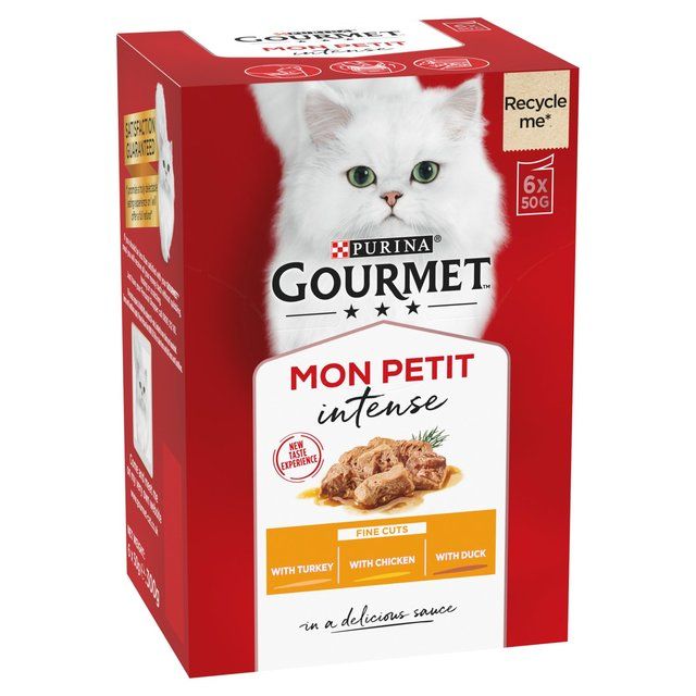 Gourmet Mon Petit Poultry Variety Turkey Chicken Duck Wet Cat Food 6 x 50g