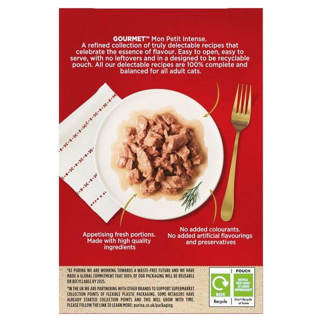 Gourmet Mon Petit Poultry Variety Turkey Chicken Duck Wet Cat Food 6 x 50g