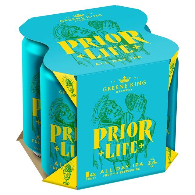 Greene King Prior Life All Day IPA 3.4% ABV Craft Beer Cans 4 x 330ml