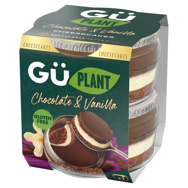 Gu Plant Chocolate & Vanilla Cheesecake Dessert 2 x 82g