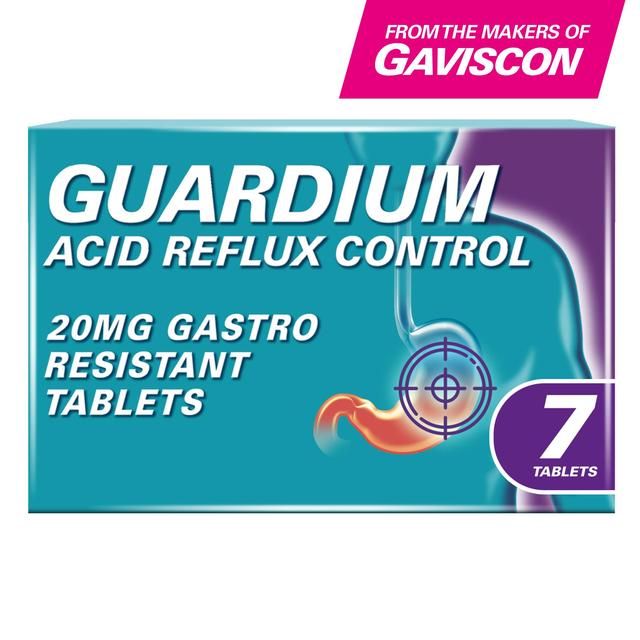 Guardium Acid Reflux Control Tabs Heartburn Indigestion 7 per pack