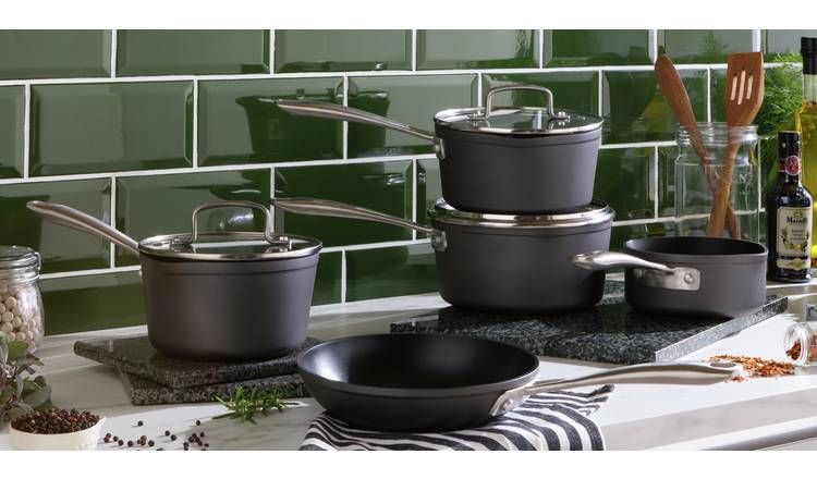 Habitat 5 Piece Hard Anodised Aluminium Pan Set
