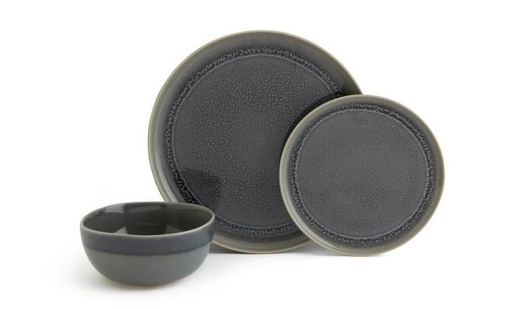 Habitat Evora 12 Piece Stoneware Dinner Set - Green