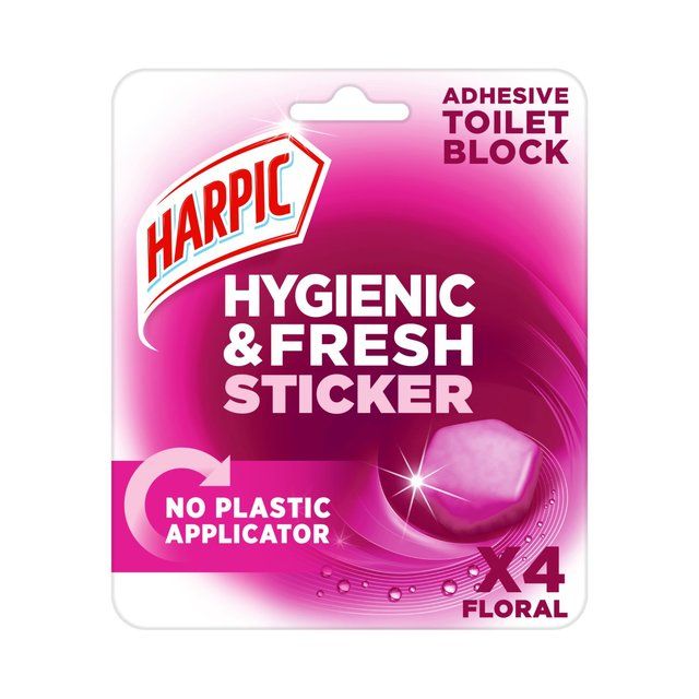 Harpic Hygienic & Fresh Floral Stickers Toilet Freshener   4 per pack