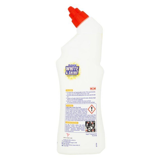 Harpic White & Shine Bleach Citrus Toilet Cleaner Gel   750ml