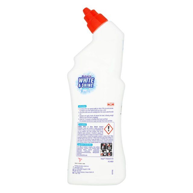 Harpic White & Shine Bleach Original Toilet Cleaner Gel 750ml