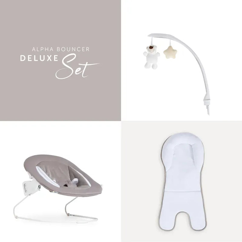 Hauck Alpha Bouncer Deluxe baby bouncer in Sand, UK version