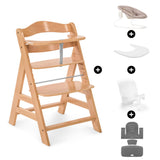 Hauck Alpha+ Economy Bundle natural wooden highchair set - British product