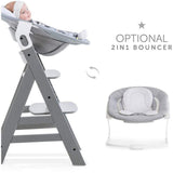 Hauck Alpha+ wooden highchair in grey finish, UK version