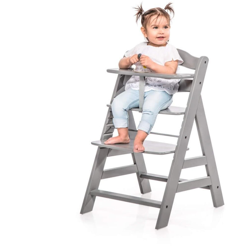 Hauck Alpha+ wooden highchair in grey finish, UK version