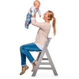 Hauck Alpha+ wooden highchair in grey finish, UK version