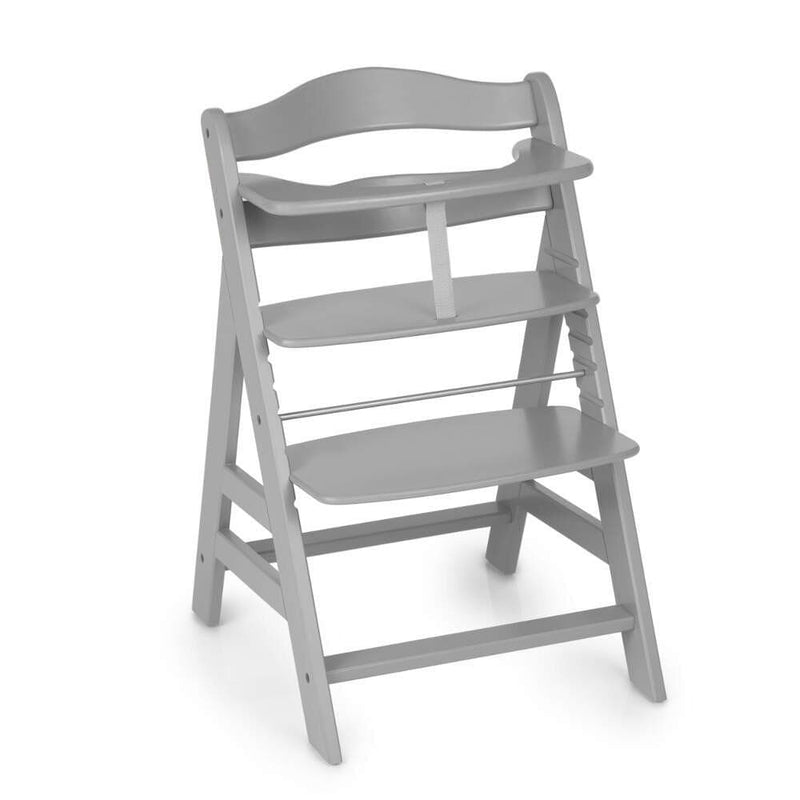 Hauck Alpha+ wooden highchair in grey finish, UK version