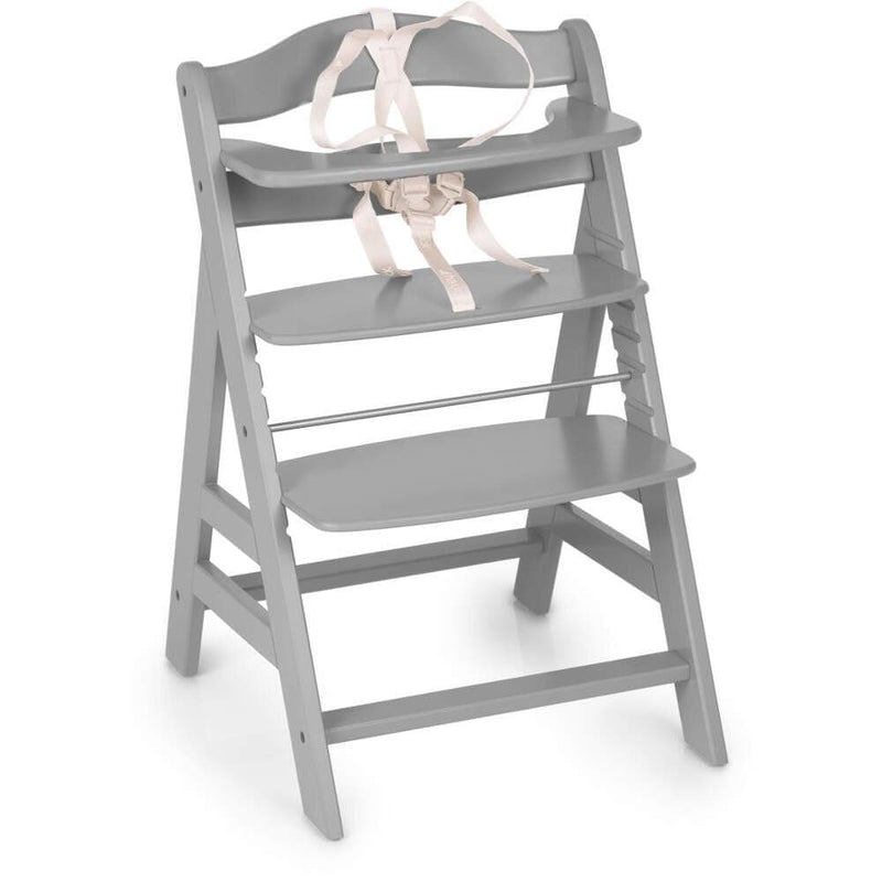 Hauck Alpha+ wooden highchair in grey finish, UK version