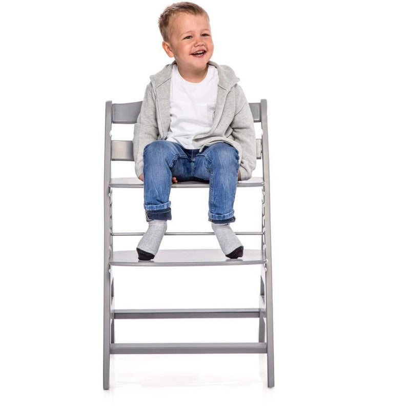 Hauck Alpha+ wooden highchair in grey finish, UK version