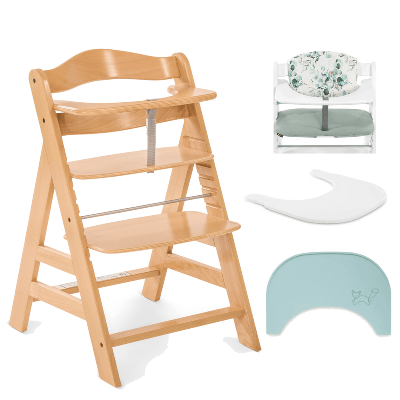 Hauck Alpha+ wooden highchair bundle natural - British product