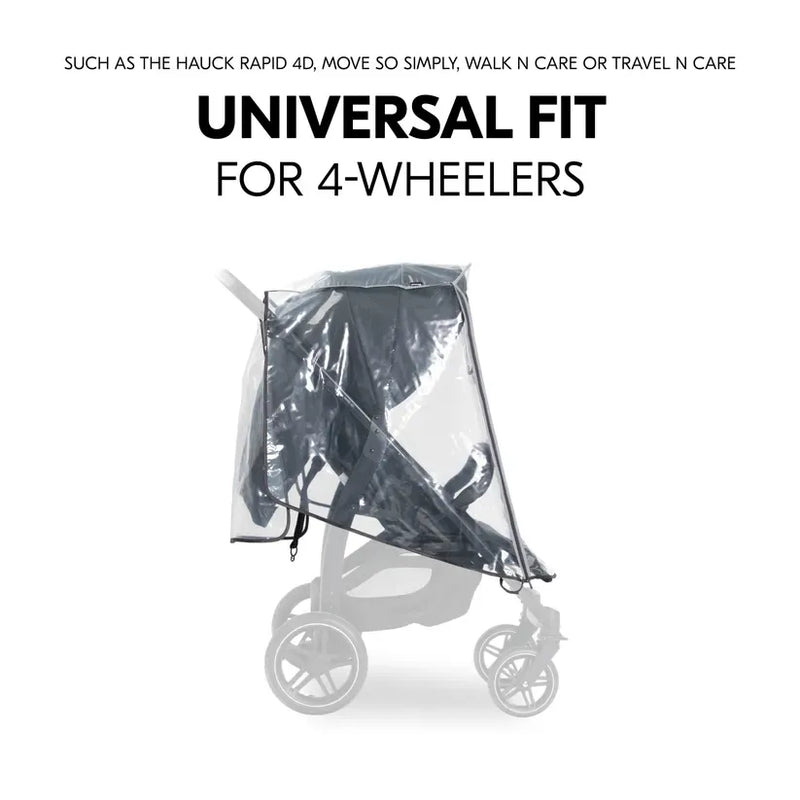 Hauck 4-wheeler pushchair raincover - British product
