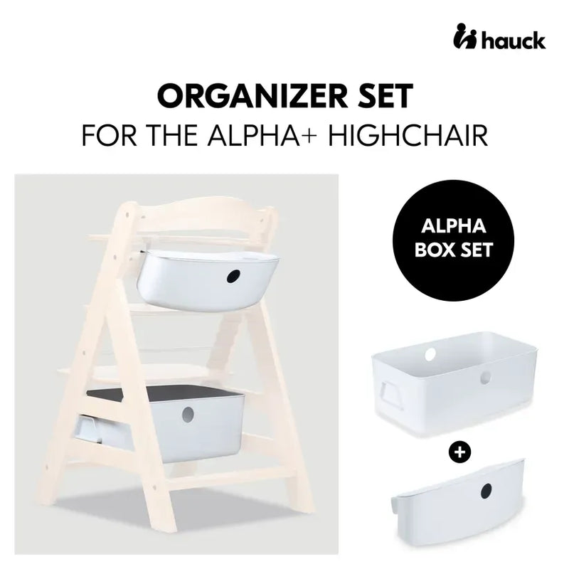 Hauck highchair storage box set white, imported from the UK
