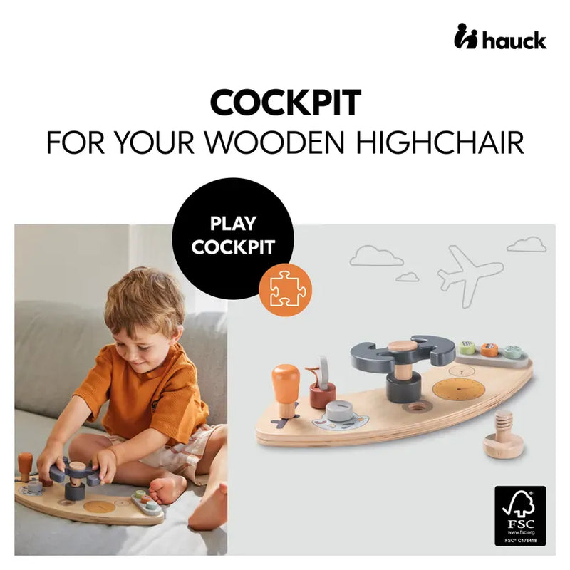 Hauck Play Cockpit interactive wooden highchair toy (British brand)
