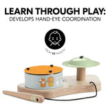 Hauck Play Drums S wooden baby drum set with cymbal, UK version