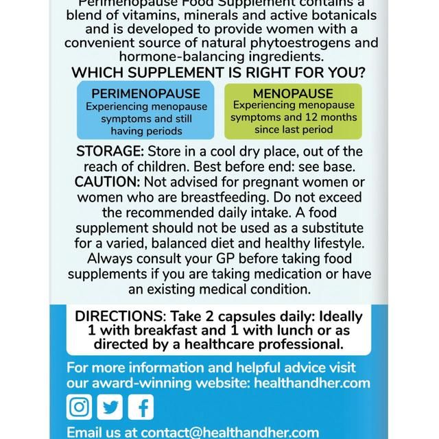 Health & Her Perimenopause Multi-nutrient Support Supplement Capsules    60 per pack