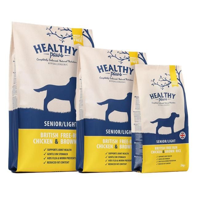 Healthy Paws British Free-Run Chicken & Brown Rice Senior/Light Dog Food 12kg