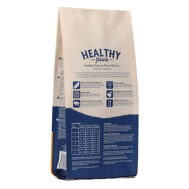 Healthy Paws British Turkey & Brown Rice Puppy Dog Food 2kg