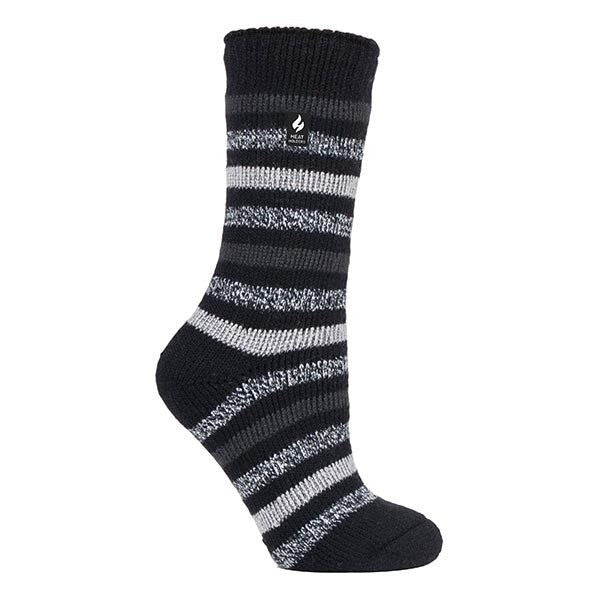Heat Holders Ladies 2.3 TOG Thermal Winter Socks 4-8 UK Rosebud Black