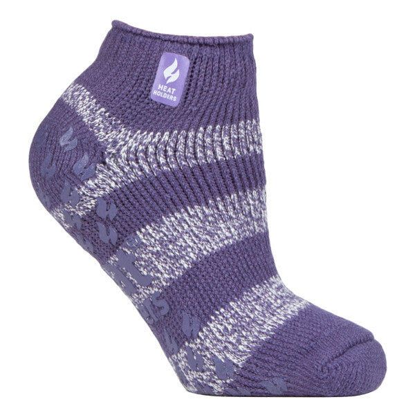 Heat Holders Ladies Low Cut Thermal Slipper Socks 4-8 UK Mulberry Purple/ White (Valencia) / 1EA