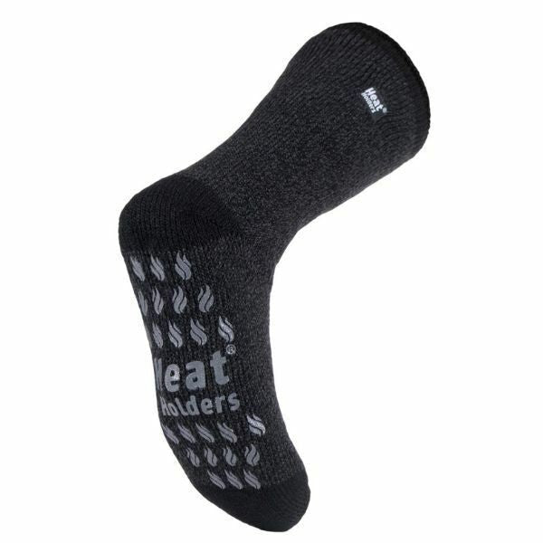 Heat Holders Mens Fleece Lined Thermal Slipper Socks 6-11 UK BLACK TWIST / 1EA