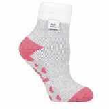 Heat Holders Womens Bed Socks with Feather Top 4-8 UK Light Grey (L Feather)