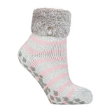 Heat Holders Womens Non Slip Thermal Bed Socks 4-8 UK Silver Grey (Auckland)