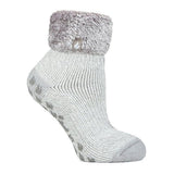 Heat Holders Womens Non Slip Thermal Bed Socks 4-8 UK Silver Grey (Queenstown)