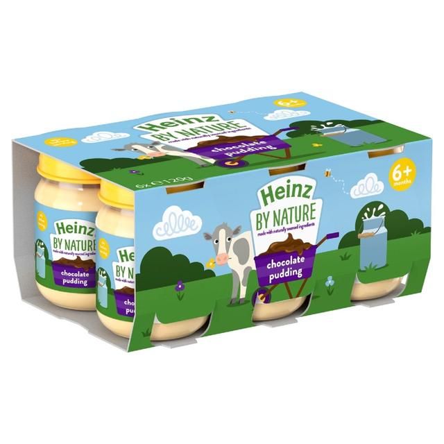 Heinz By Nature Chocolate Pudding Baby Food Jar 6+ Months 6 x 120g