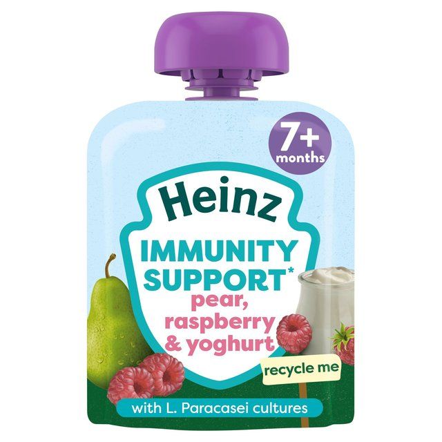 Heinz Immunity Support Baby Pouches Pear Raspberry & Yogurt 7M+   85g