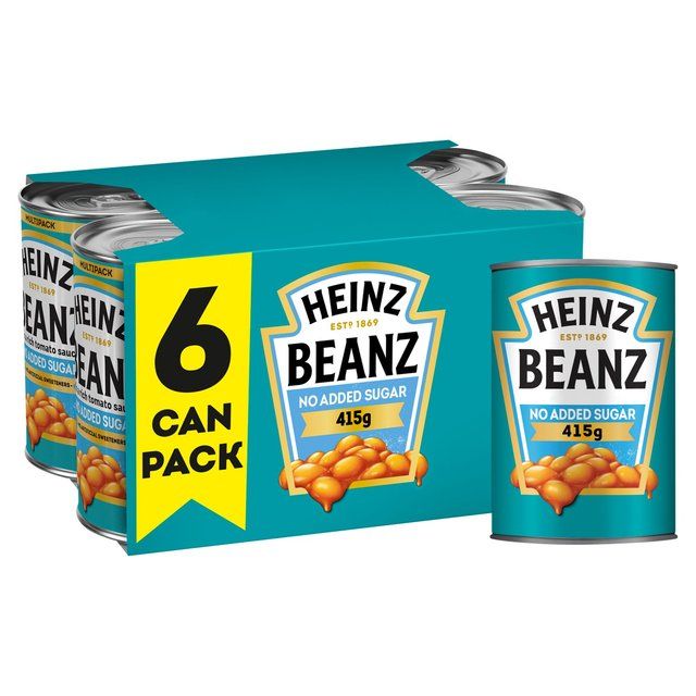 Heinz No Added Sugar Tinned Baked Beans 6 x 415g