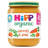 HiPP Organic Carrots & Peas Baby Food Jar 4+months 125g
