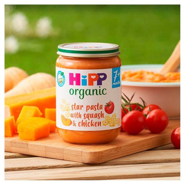 HiPP Organic Star pasta with Squash & Chicken Baby Food Jar 7+ Months    190g