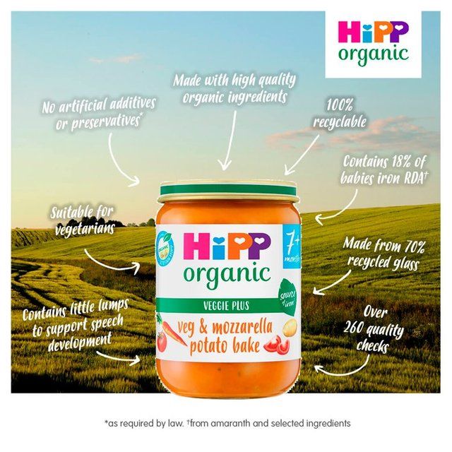 HiPP Organic Vegetable & Mozzarella Potato Bake Baby Food 7+ months 190g