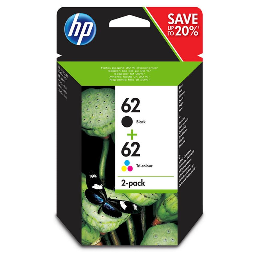 HP 62 Black & Colour Ink Cartridge