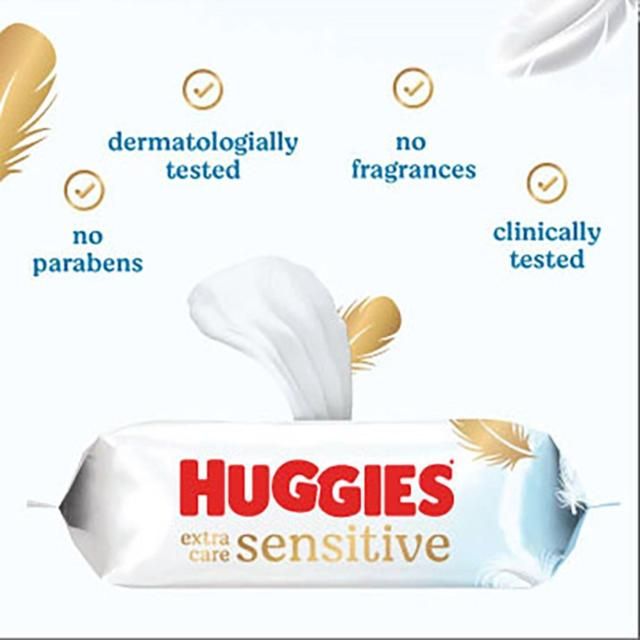 Huggies Extra Care Sensitive 99% Water Baby Wipes Big Pack 8 x 56 per pack