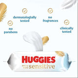 Huggies Extra Care Sensitive 99% Water Baby Wipes Big Pack 8 x 56 per pack