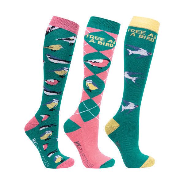Hy Womens Free As A Bird Socks (Pack of 3) (4-8)