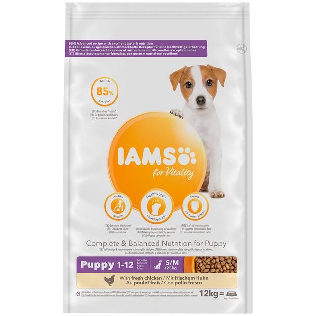 IAMS for Vitality Small/Medium Breed Dry Puppy Food with Fresh chicken 12kg