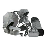iCandy Peach 6 Komplettpaket-Angebot – Chrom/Hellgrau kariert
