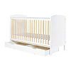 Ickle Bubba Coleby Classic Cot Bed, Under Drawer and Deluxe Mattress - Scandi White