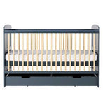 Ickle Bubba Coleby Classic Cot Bed, Under Drawer and Sprung Mattress - Scandi Grey